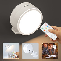 Spot LED blanc rechargeable mural 2000mAh 3CCT dimmable magnétique à rotation 360° sans fil avec télécommande pour salon et lecture
