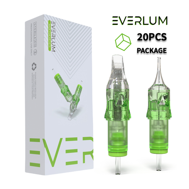 2025 New Design Green Tattoo Needle Cartridge OEM Custom logo Tattoo Cartridge Needle Disposable Tattoo Needle for Body Art/