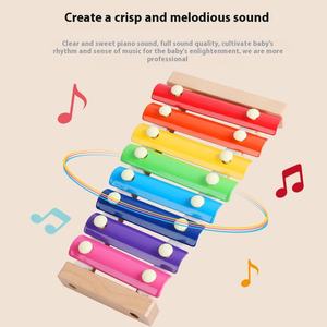 <span class=keywords><strong>Xylophone</strong></span> <span class=keywords><strong>en</strong></span> <span class=keywords><strong>bois</strong></span> à huit notes Jouet éducatif de musique à percussion pour enfants <span class=keywords><strong>Petit</strong></span> piano à main pour enfants - Product Image 4