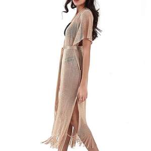 Cárdigan de verano de talla única, sobre la parte superior de encaje Bikini, ropa de protección solar Sexy para playa, traje de baño para mujeres europeas y americanas - Product Image 3