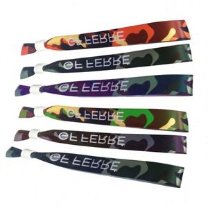 Luxury Popular Items <b>Stretch</b> Sublimation Polyester Elastic Event Concert Textile Wristband <b>Bracelet</b> - Product Image 1