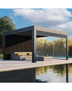 Pérgola de Jardín Personalizada con Estructura de Mimbre Impermeable y Aluminio, Estilo Eléctrico con Rejillas - Product Image 1