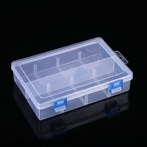 Transparent 8-Compartment Plastic Storage <b>Box</b> With Double Buckles <b>For</b> Fishing Tackle Hardware Tools Parts Accessories - Product Image 1
