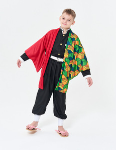 CR ROLECOS Atuendo Kimono Para Niñas de Tanjirou Zenitsu Giyuu de Demon Slayer Disfraz de <span class=keywords><strong>Cosplay</strong></span> de <span class=keywords><strong>Anime</strong></span> Conjunto con Patrón de Figura Para <span class=keywords><strong>Cosplay</strong></span> - Product Image 2