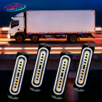 Feu de position latéral LED ultra-mince 10 LED pour camion, lumière de grille latérale 12-24V, lampe stroboscopique pour voiture Jaune Bleu Rouge