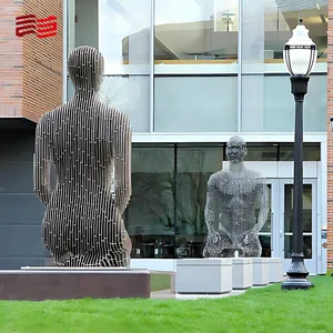 Edelstahlfigur-skulptur neues Verfahren Edelstahlblech-Kombination humanoide Skulptur Metallkunst hervorragende Kombination
