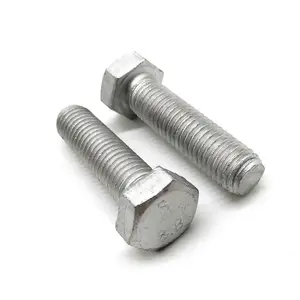 BSW ANSI ASTM A193 חצי הברגה מלאה ברגה ארוכה בורג HX Bolt HQ בורג משושה אום אבץ רגיל 3/8''x 1''