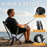 Chaise en aluminium portable Everest Installation facile Chaise pliante compacte de haute qualité pour la randonnée et le camping pour adultes