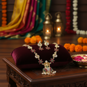 Wholesale High Quality New Vintage Copper <b>Gold</b> Plated Crystal Kundan Jewelry <b>Set</b> Long Mala Bridal Engagement Wedding Necklace - Product Image 3