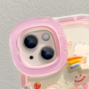 Pendente nuvole bambola invisibile supporto doppio bordo onda TPU Cover per Apple <span class=keywords><strong>Iphone</strong></span> 11 12 13 14 16 17 Pro Max - Product Image 5