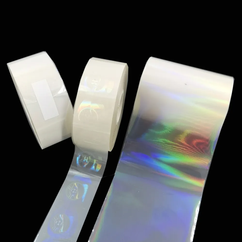 Rollo de pegatina holográfica personalizada, pegatina de transferencia de calor transparente, laminada, Transfer, holograma de seguridad