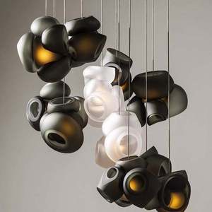 Lámpara colgante de cristal personalizada posmoderna nórdica para Lounge Bistro y Boutique Inn Iluminación de araña de diseñador exclusivo - Product Image 2