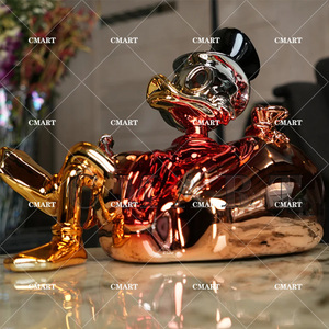 Escultura de resina de Alec para pato, modelo brillante de la estatua de Tío Patricio (Picsou) y Patito Dagobert, para adorno artístico - Product Image 3