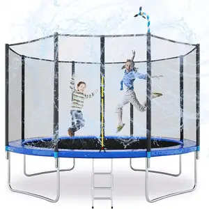 12FT 6-8 Anak Dewasa Outdoor Halaman Belakang Trampolin Anak-anak Rekreasi Trampolin dengan Safety Kandang Bersih