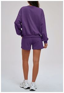 Ensemble sweat-shirt et pantalon de survêtement décontracté pour femmes, col rond confortable, manches longues, coupe ample, ensemble de vêtements de sport pour le cyclisme en plein air, le jogging - Product Image 4