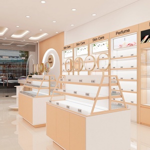 Trendy Makeup Shop Furniture Decoration Ideas Retail Perfume Shop Display <b>Shelves</b> Wooden Cosmetic Display Stand - Product Image 1