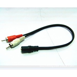 สายสัญญาณเสียง 3.5 มม. ตัวเมีย ต่อ 2 สาย RCA ตัวผู้ หุ้มฉนวน PVC สำหรับเชื่อมต่อเสียง - Product Image 1