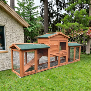 SDR003-D Moderna y Lujosa Jaula Doble de Madera para Conejos, Reptiles, Gallinero Exterior, para Mascotas - Product Image 1