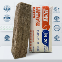 Isolation de bâtiment en structure métallique UET, conformité ASTM E84, laine de verre ininflammable R21, 6 pouces, mousse de verre écologique marron pour les États-Unis