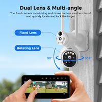 Full HD Night Vision 8MP Dual Lens 4G SIM Card Outdoor Wireless Ptz CCTV Solar Panel Camera Security