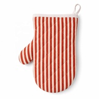 Gants de four rayés résistants à la chaleur en coton, antidérapants pour la manipulation au micro-ondes et la cuisine