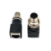 Adaptador Ethernet Gigabit RJ45 Leaka M12 de 8 Pines, Blindado con Código X, Montaje en PCB IP67 para Automatización Industrial, Fábrica OEM