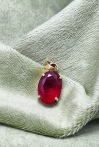 El Mejor Colgante de Rubí Chapado en Oro Hecho a Mano, Piedra del Amor, la Pasión y la Fuerza, Diseño Floral, Joyería Unisex, Regalo - Product Image 4