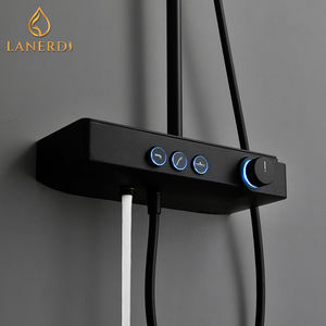 Набор смесителей для ванной комнаты, Современная душевая кабина с цифровым дисплеем, светодиодная подсветка, черный цвет - Product Image 2