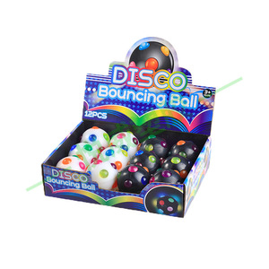 Nuevo diseño 60mm Disco Bouncing Ball Tpr Led High Bouncing Ball Flashing Light up Bouncy Stress Disco Ball - Product Image 1
