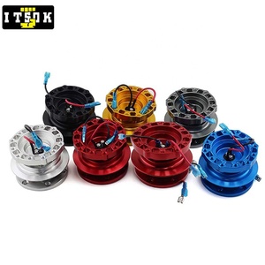 Kit d'adaptateur de moyeu de volant Ding bleu brûlé en fibre de carbone Corps amovible Volant à encliqueter Dégagement rapide avec LOGO - Product Image 5