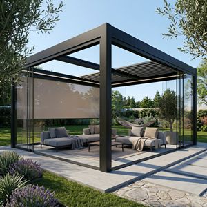 Pergola en aluminium, toit à lamelles modulaires, gazebo, pavillon, auvent rétractable imperméable pour patio, terrasse, jardin, OEMODM - Product Image 1