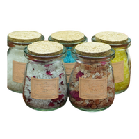 Garam Mandi Kristal Himalaya Laut Mati Herbal Bunga dalam Tabung Kaca Grosir Kustom