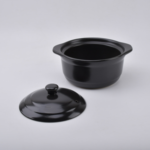 Casserole en céramique écologique de 2300 ml – Vente en gros – Maintien au chaud des aliments – <span class=keywords><strong>Plat</strong></span> de cuisson noir avec couvercle pour la maison et la restauration - Product Image 3