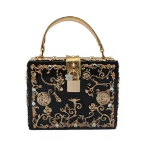 Sac de soirée en acrylique de style européen et américain pour femme, sac à bandoulière unique, sac fourre-tout de luxe pour femme avec pierres de diamant sculptées en métal ajouré - Product Image 5