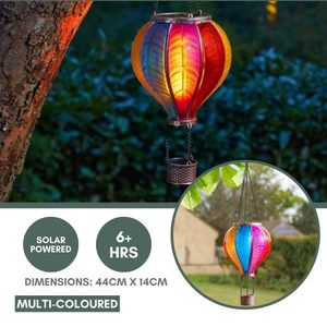 Vườn Bóng Fiesta Thực Tế Flaming Hiệu Ứng Hot Air Balloon Treo Đèn Lồng Kim Loại Năng Lượng Mặt Trời Powered Ánh Sáng Cho Vườn Ngoài Trời - Product Image 3