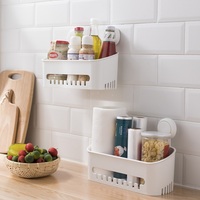 Ventouse solide de style moderne sans perçage étagère de panier de douche en plastique amovible coin pratique pour les hôtels salles de bains