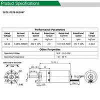 Robot aspirateur laveur de sols, appareil électroménager, mini moteur DC sans balais SCPC-PC28-BL2847, efficacité IE1, OEM personnalisé