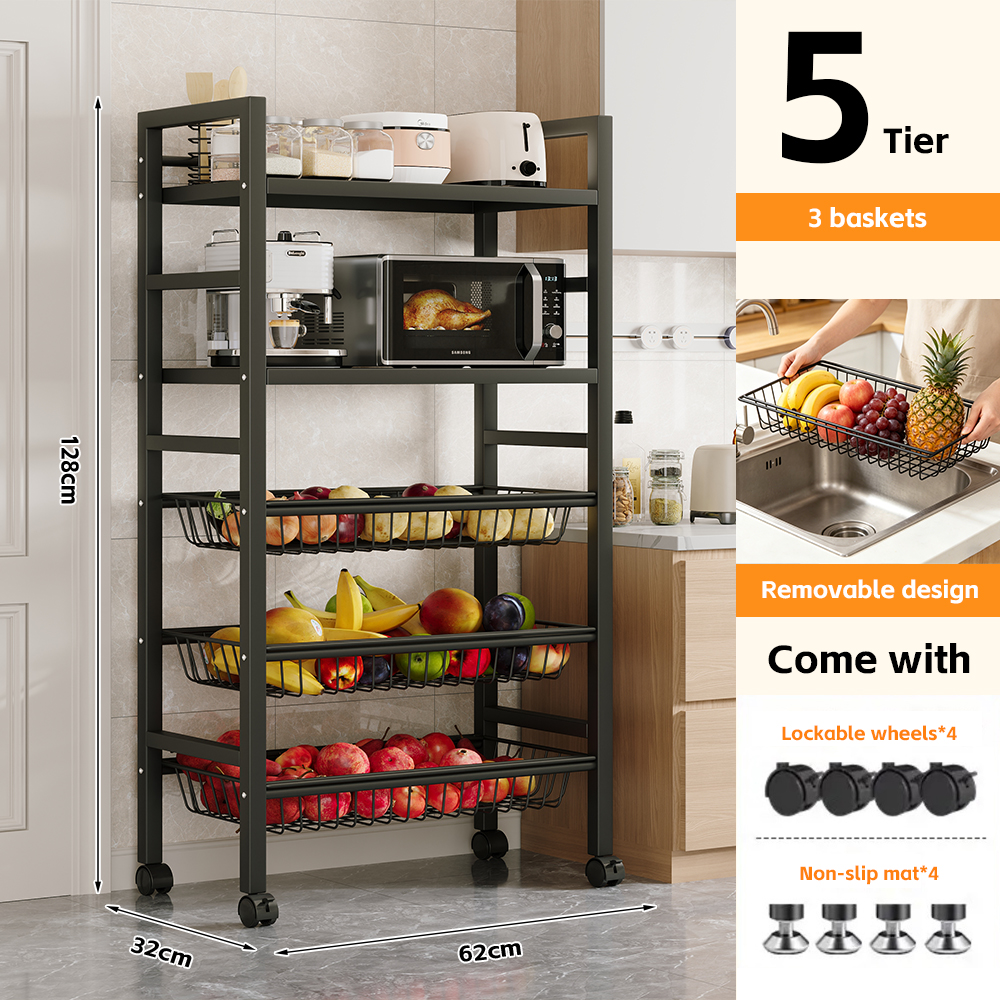 Black 5-Tier 3 Baskets