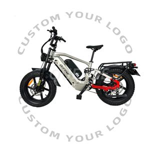 2025 Queene <span class=keywords><strong>20</strong></span> <span class=keywords><strong>pouces</strong></span> E neige vélo double moteurs vitesse rapide 48V/60V 2000W électrique gros pneu vélo avec suspension complète - Product Image 1