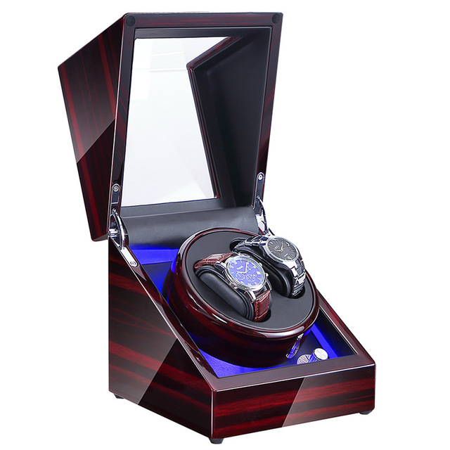 Fadley Eco-Friendly Rectangle Wood Automatic Motor Rotating Watch Winder Box China MirageBlack