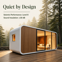Maison préfabriquée en conteneur, maison capsule, maison mobile extérieure, mini-maison modulaire pour hôtel de villégiature, camping, chambre d'hôtes