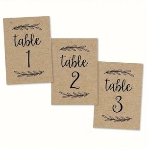 Wedding Reception Restaurant Birthday Party Event Centerpiece Reusable Double Sided Rustic Kraft Table Number 1-25 - Product Image 1