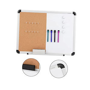 Pizarra Blanca de Tamaño Estándar, Pizarra Magnética de Borrado en Seco, Combinación de Pizarra de Corcho con Marco de Madera - Product Image 3