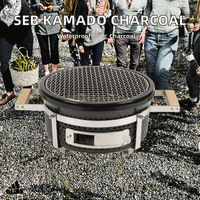 NOUVEAU Barbecue Kamado Habachi SEB Moderne en Acier Inoxydable, Fumoir Céramique de Table Portable, Barbecue au Charbon à Commande Tactile pour Camping et Jardin