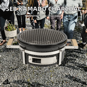 Barbecue Kamado <span class=keywords><strong>SEB</strong></span> Habachi moderne en acier inoxydable, fumoir en céramique portable, barbecue au charbon <span class=keywords><strong>de</strong></span> bois avec commande tactile, pour le camping et le jardin - Product Image 2