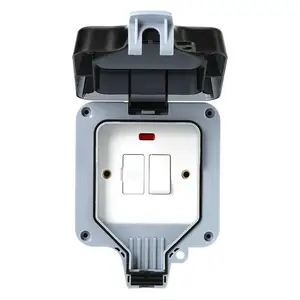 Single and Double electrical socket and switch waterproof and weatherproof box outdoor enclosure PC material easy installation