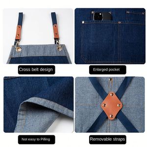 Tablier long sans manches en toile, léger, durable, lavable, personnalisé avec logo imprimé, idéal pour le nettoyage et la vente en gros - Product Image 2
