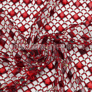 Elastic Mesh Rhinestone Fabric Diamond Shape 16 Facets Stretchable Full Rhinestone <b>Net</b> For Garment Accessories - Product Image 4