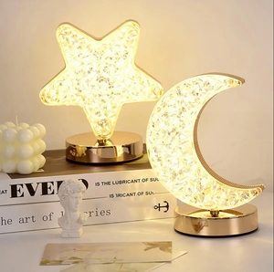 Luces de noche recargables con ajuste de brillo, Interruptor táctil de cambio de 3 colores, luz de luna, estrellas, lámpara de mesa para decoración del hogar - Product Image 1