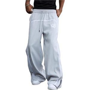 Pantalon de survêtement baggy Y2K pour homme, taille à cordon, coupe droite, respirant, style streetwear, avec poches cargo - Product Image 1